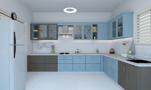 Serene Oasis: Blue and Ash