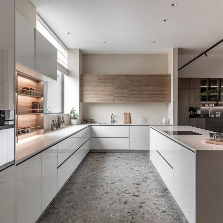 U-Shaped Modular Kitchen